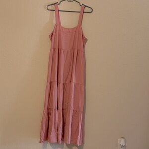 Chic Pink Tiered Maxi Dress